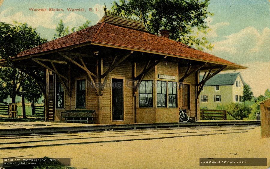 Postcard: Warwick Station, Warwick, Rhode Island